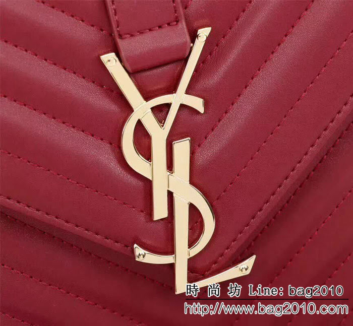 YSL聖羅蘭 經典款 互扣式球紋金屬YSL標誌 原版南非皮肩背包 26588 YAS1187